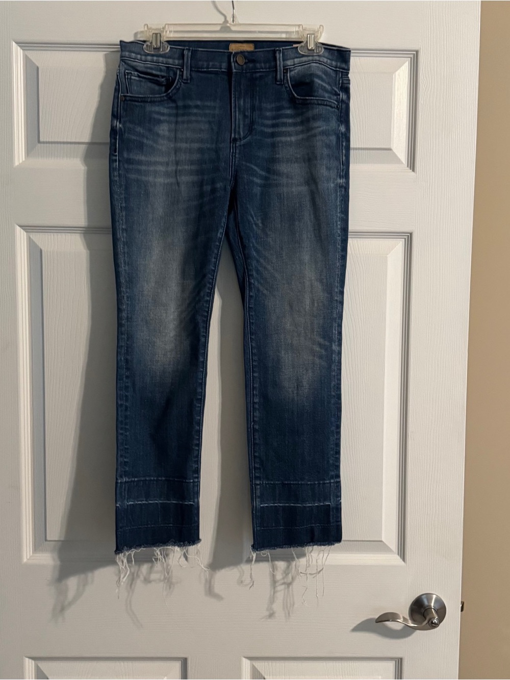 DRIFTWOOD Dark Blue Cropped Raw-Hem Jeans